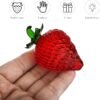 KRISININE Glass Red Strawberry Figurine Crystal Fruit Collectibles Art Glass