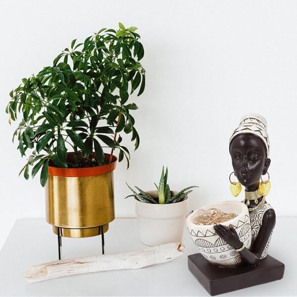 Lescafita African Statues for Home Decor, Sculptures Decorations for Living Room, 10.5