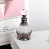 SEVENBEES 15ml Vintage Glass Perfume Bottle with Antique Silver Flower Figurine