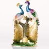 SEVENBEES Hand Painted Pair of Peacocks Figurine