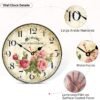 Toudorp Home Wall Clock 14 Inch Wooden Battery Operated Wall Clocks