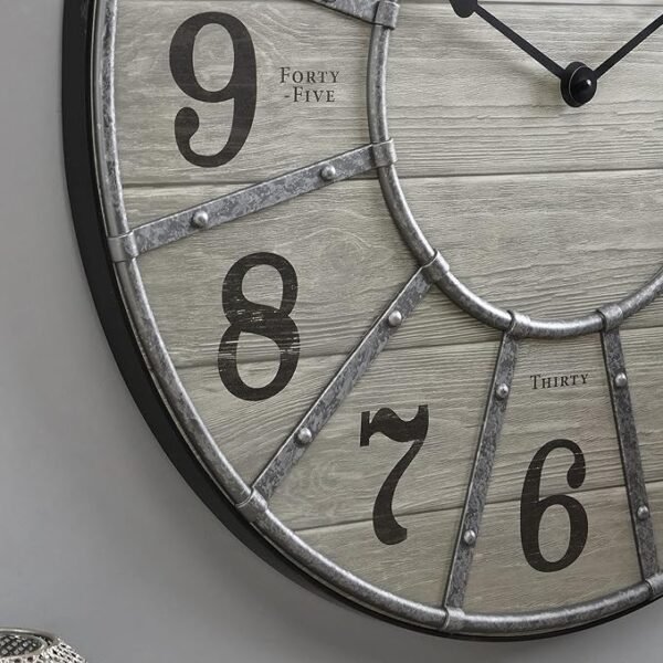 FirsTime & Co.  Cooper Wall Clock, Gray/Galvanized