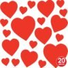 Beistle Store Cardstock Paper Heart Cut Outs ,20, 4", 8.5", 12in