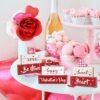 Lairyan 3 PCS Valentine's Day Wooden Sign Table