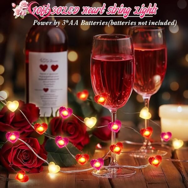 Coquimbo,  10FT 30 LED Heart Fairy String Lights