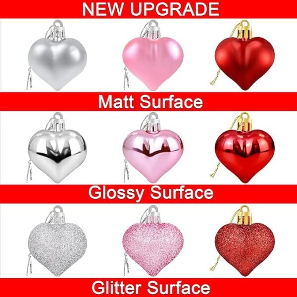 Partyprops, 36Pcs Valentine's Day Heart Shaped Ornaments