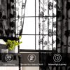 Treatmentex Black Sheer Lace Curtains for Bedroom Living Room Studio 84inch Long Vintage Rose