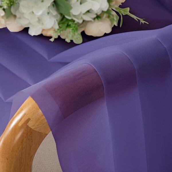 Chyhomenyc Purple Sheer Curtains 84 Inch Length 2 Panels Each 42Wx84L Inches