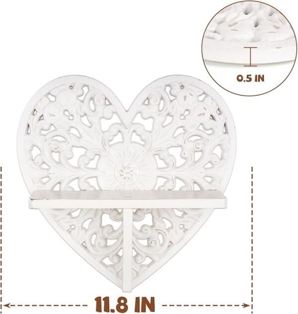 Multipurpose Floating Wall Mounted Shelf with Key Hooks