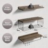 the ZhiYo-Life Bathroom Floating Shelves with Wire Basket
