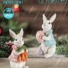 iStatue Easter Bunnies, 2 Resin 5'' Bunny Figurines