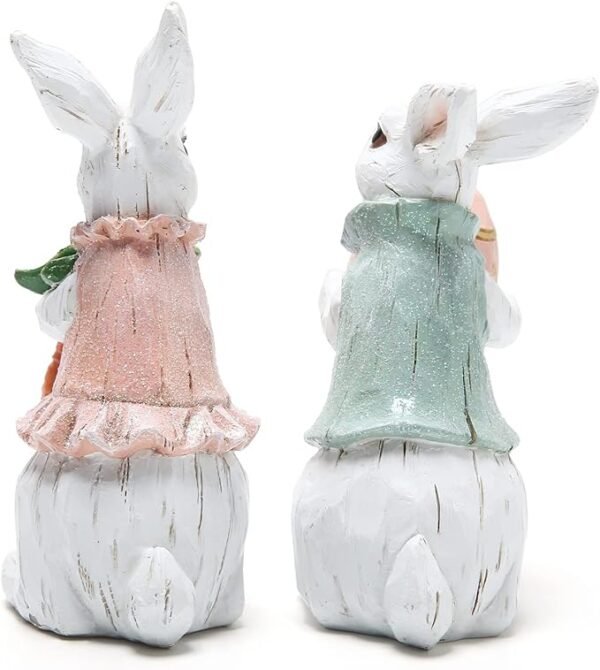 Hodao Easter Bunny Decor Figurines 2pcs