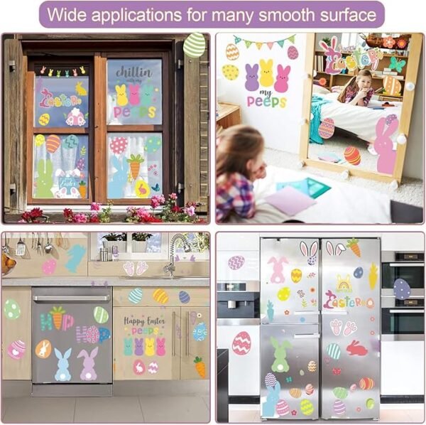 Sarybei 9 Sheet Reusable Static Peeps Window Stickers