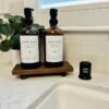 GRID FORTE Wood Pedestal Soap Stand, Farmhouse Wood Riser, Soap Dish Holder