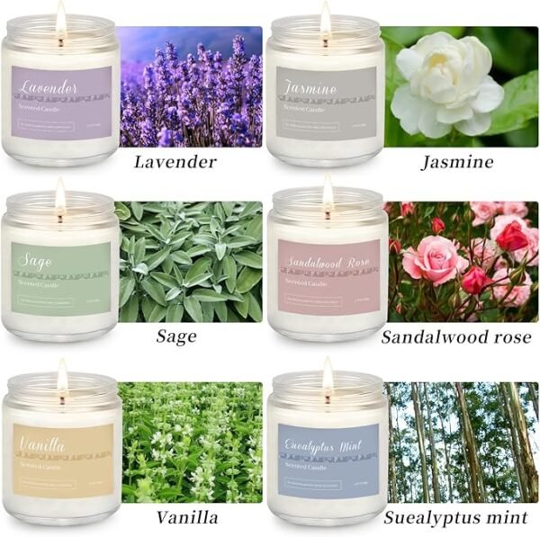 3 6 Pack Candles for Home Scented Aromatherapy Candles