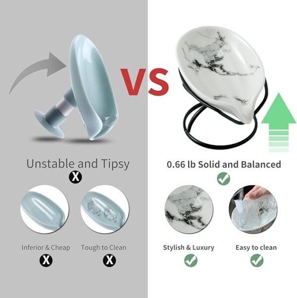 Dobbyby Leaf-Shaped Soap Dish – Premium Ceramic Soap Bar Holder with Self-Drainage System