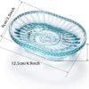 MDLUU   Glass Soap Dish, Embossed Bar Soap Holder, Decorative Soap Saver Tray