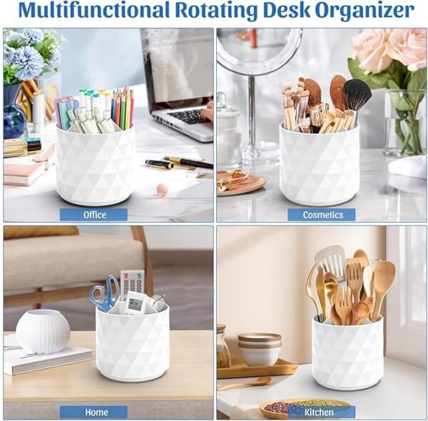 Minimaliving 360°Rotating Office Desk Accessories (White)