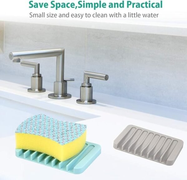 EOYCPM 3PCS Self Draining Soap Holder, Premium Silicone Soap Dish