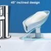 LBshmao-D 2 Pack Soap Holder Leaf-Shape Self Draining Soap Dish Holder