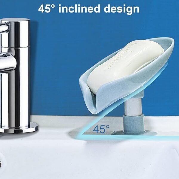 LBshmao-D 2 Pack Soap Holder Leaf-Shape Self Draining Soap Dish Holder