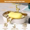 Virvia Soap Dish, Virvia Luxurious Ceramic Soap Dish Self Draining Soap Holder Tray