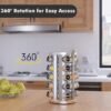 Revolving Spice Rack Set with 20 Spice Jars, Kitchen Spice Tower Organizer