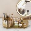 Rotating makeup organizer,Large Capacity Cosmetic Display Case, easy to hold all of your makeup products
