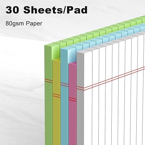 AILZFEI 5pcs Small Note Pad 5x8 College Ruled Color Legal Pads