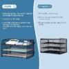 NCXTKJ 3-Tier Letter Tray Paper Organizer with Handle, Black