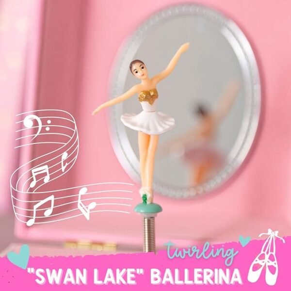 Giggle & Honey  Musical Ballerina Jewelry Box for Girls - Kids Music Box with Spinning Ballerina