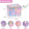 Jewelkeeper Jewelry Box for Girls - 2-Drawer Music Box with Spinning Unicorn, Pink Glitter Design, Dreamer Tune
