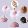Singeek Ballerina Music Box Figurine Plays Swan Lake Tune, Musical Figure Hand-Painted Feather Skirt