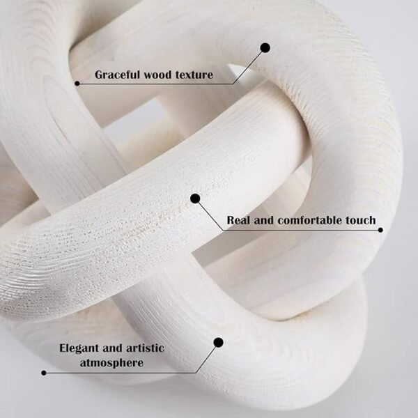 Wood Chain Link Decor 3 Link Wood Knot Decor Hand Carved Coffee Table Decor