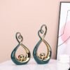 Modern Art Home Decor Statues, Unique Ceramic Abstract 2 Piece