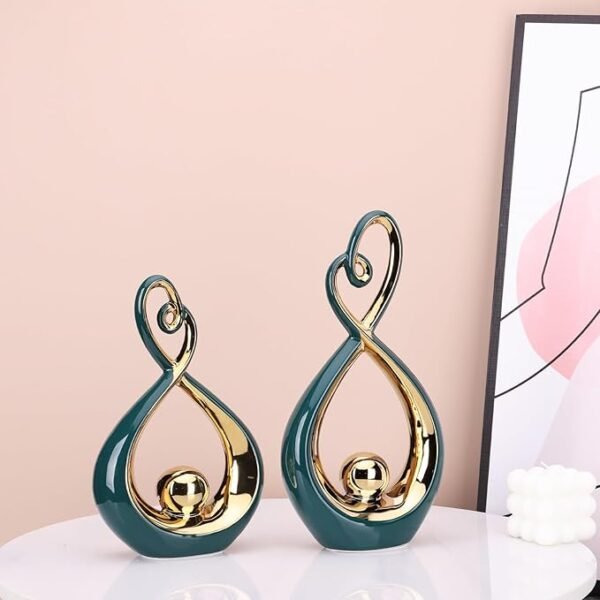 Modern Art Home Decor Statues, Unique Ceramic Abstract 2 Piece