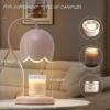Cute Pink Flower Candle Warmer Lamp with Timer Dimmable