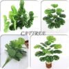 Artificial Monstera Deliciosa Plant 21 Inch, Fake Tropical Palm Tree