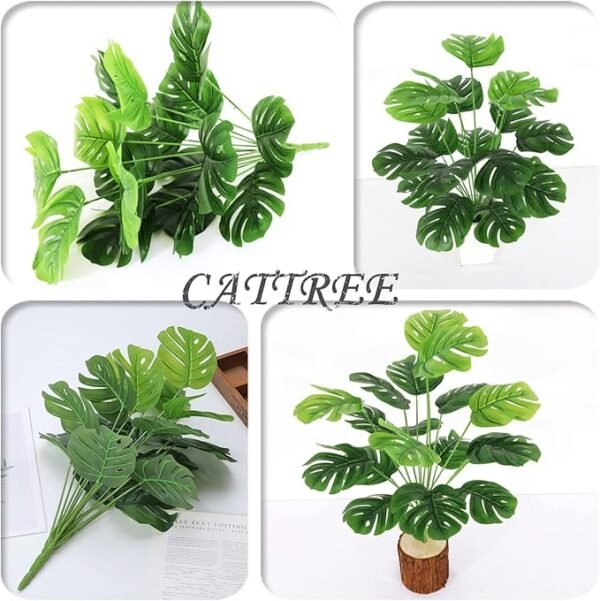 Artificial Monstera Deliciosa Plant 21 Inch, Fake Tropical Palm Tree