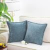 Throw Pillow Cases Pack of 2 Cotton Thread Stitching Edges