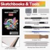 101 Pieces Advanced Drawing Set and Sketching Kit, with 3-Color Sketchbook