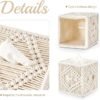 Tissue Box Cover Macrame Square Open-Bottom Tissue Box