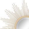 Round 23" Antique Gold Metal Starburst Hanging Wall Mirror