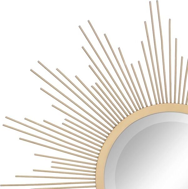 4 Round 23" Antique Gold Metal Starburst Hanging Wall Mirror