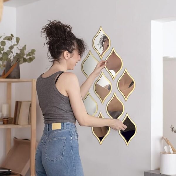 9Pcs Teardrop Mirror Wall Decor Acrylic Decorative Mirror