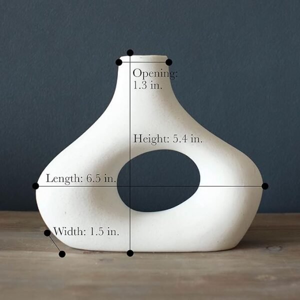 Donut Vase, Set of 2 - Minimalist Nordic, White Ceramic