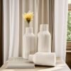 White Ceramic Vase Set of 3 - Minimalist Modern Home Decor
