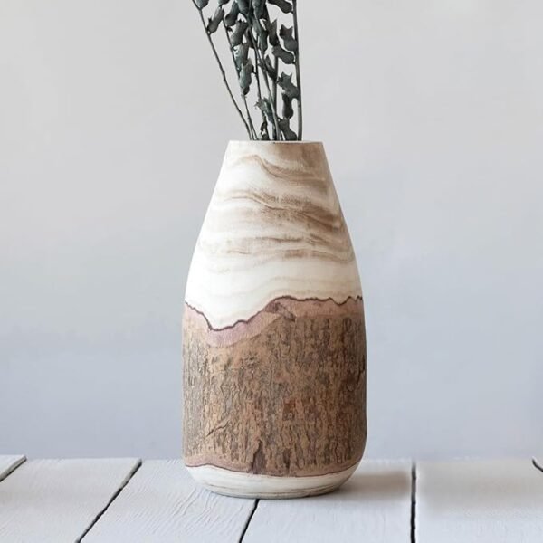 Creative Co-Op 13" H Carved Paulownia Wood