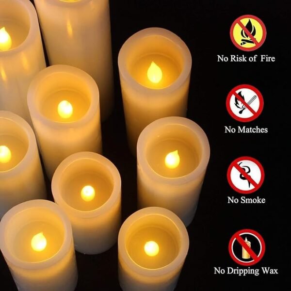 Candles Battery Operated Candles Real Wax Pillar LED