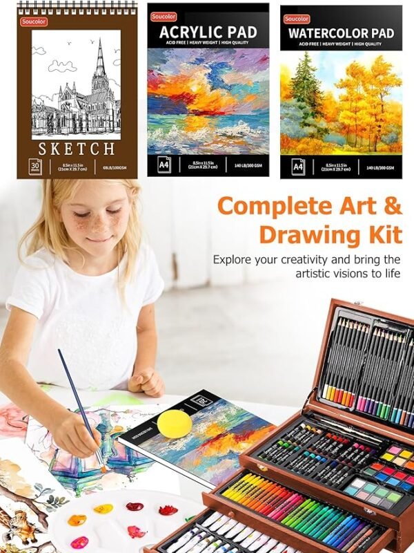 Art Supplies, 192-Pack Deluxe Art Set Drawing Painting Supplies